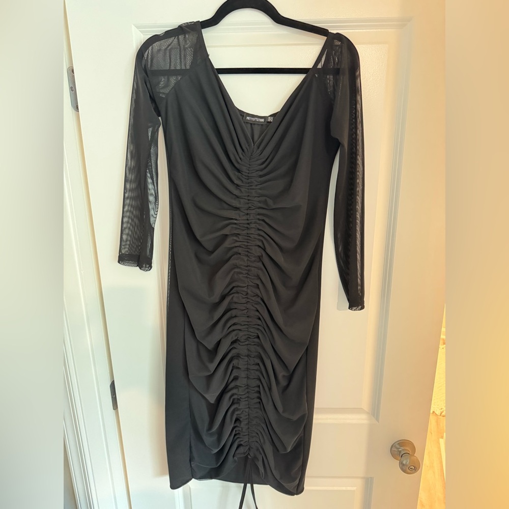 PrettyLittleThing Black Long Sleeve Dress